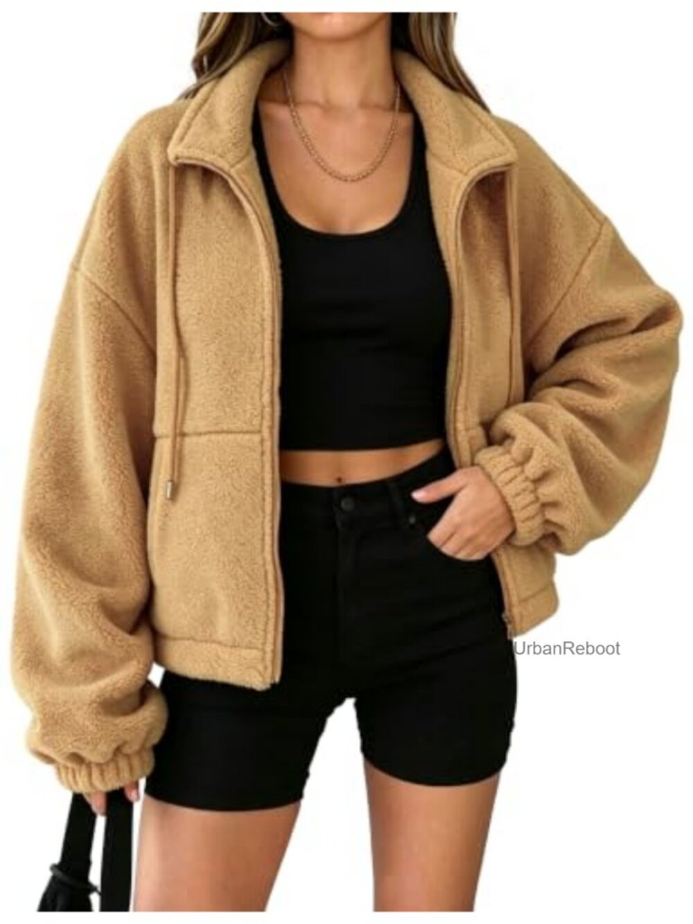 Fleece Jacket Women Full Zip Fuzzy Sherpa Coat with Pockets